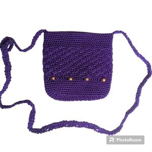 Centre Lumiere Crossbody Purse Purple Crochet